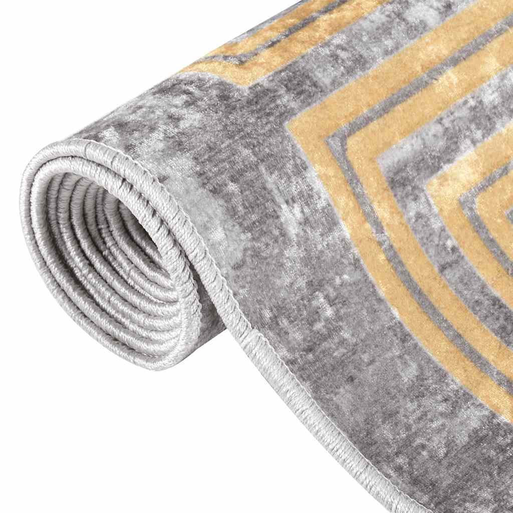 Teppich Waschbar Grau Grau Und Golden