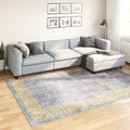 Teppich Waschbar Grau Grau Und Golden