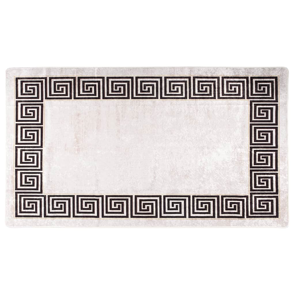 Teppich Waschbar Hellbeige Beige Und Schwarz