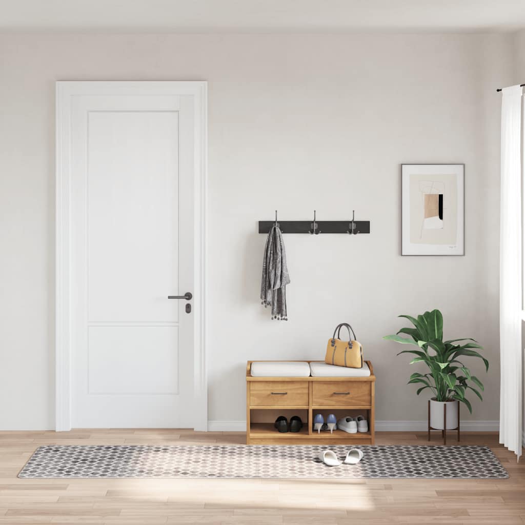 Teppich Waschbar Mehrfarbig Φ120 Cm Grau Und Weiß