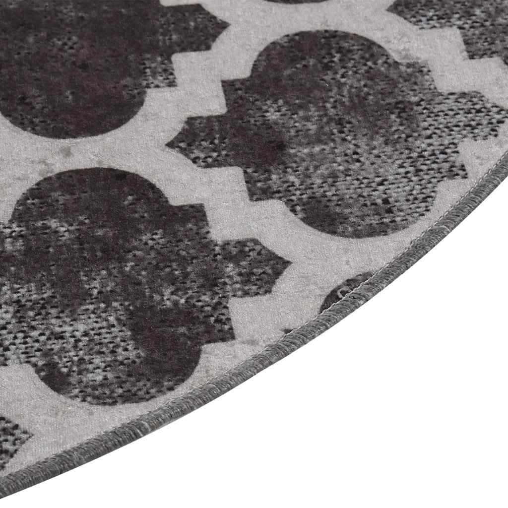 Teppich Waschbar Mehrfarbig Φ120 Cm Grau Und Weiß
