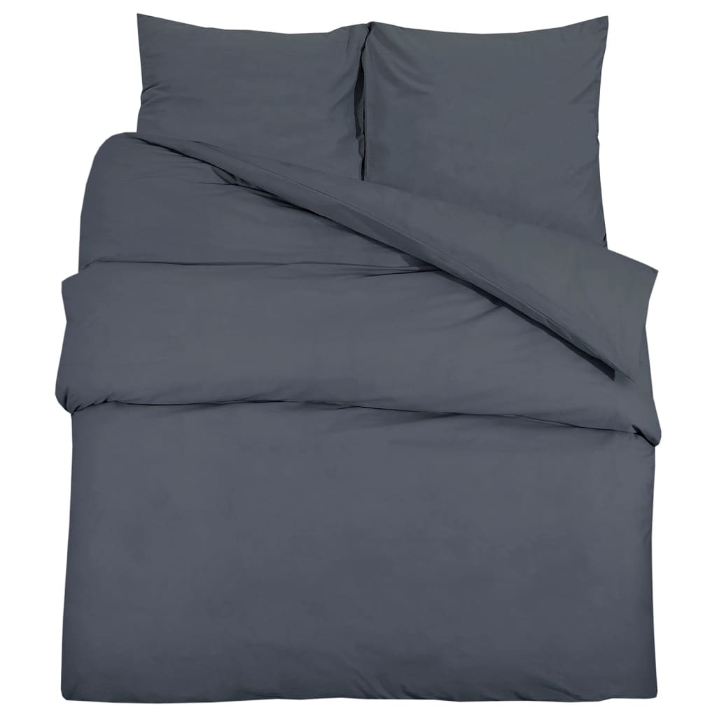Bettwäsche-Set 240X220 Cm Leichte Mikrofaser Anthrazit