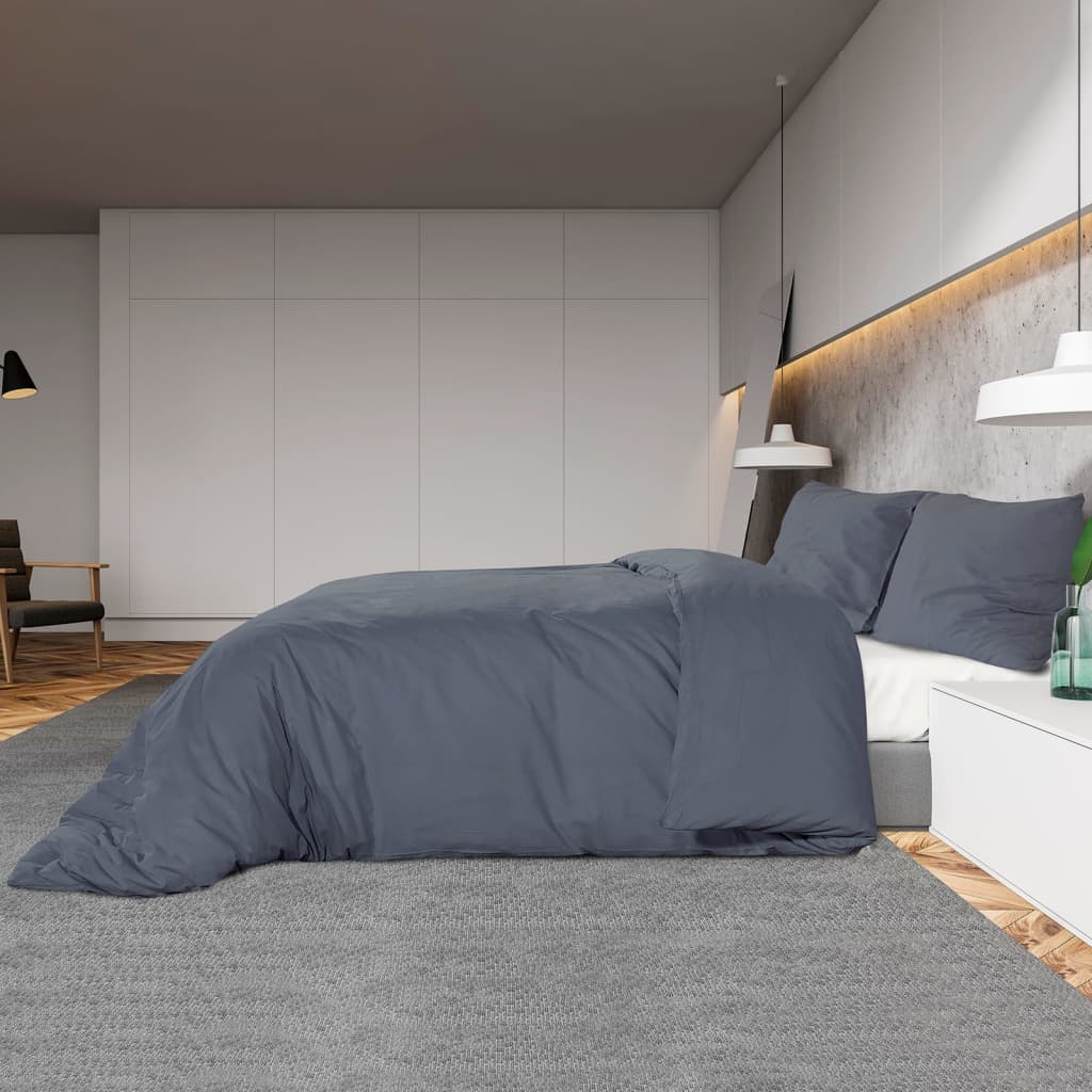 Bettwäsche-Set 240X220 Cm Leichte Mikrofaser Anthrazit