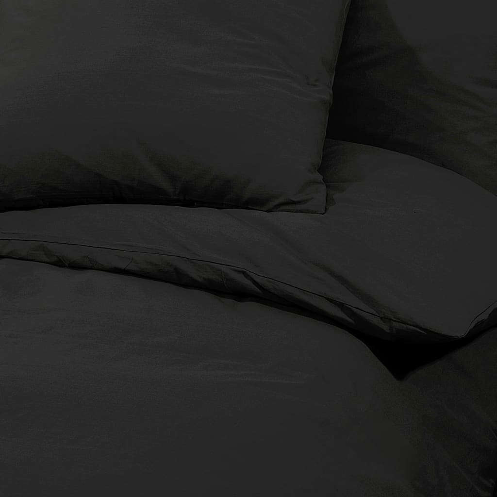 Bettwäsche-Set 135X200 Cm Leichte Mikrofaser Schwarz