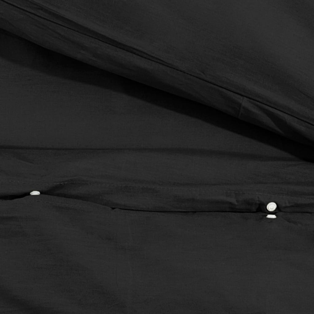 Bettwäsche-Set 135X200 Cm Leichte Mikrofaser Schwarz