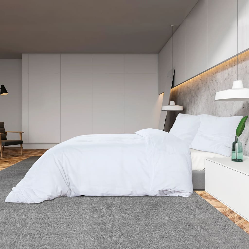 Bettwäsche-Set 140X200 Cm Leichte Mikrofaser Weiß
