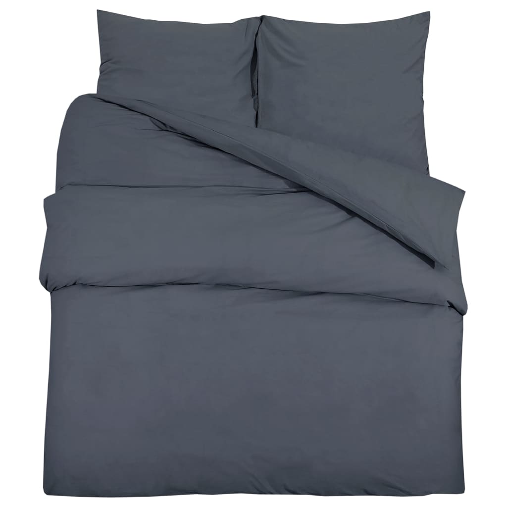 Bettwäsche-Set 155X220 Cm Baumwolle Anthrazit