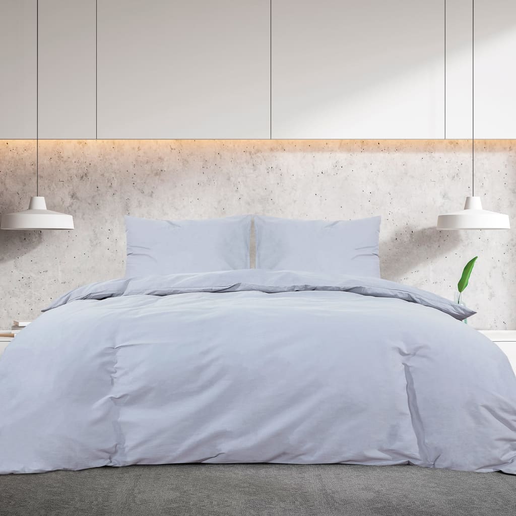 Bettwäsche-Set 200X220 Cm Baumwolle Grau