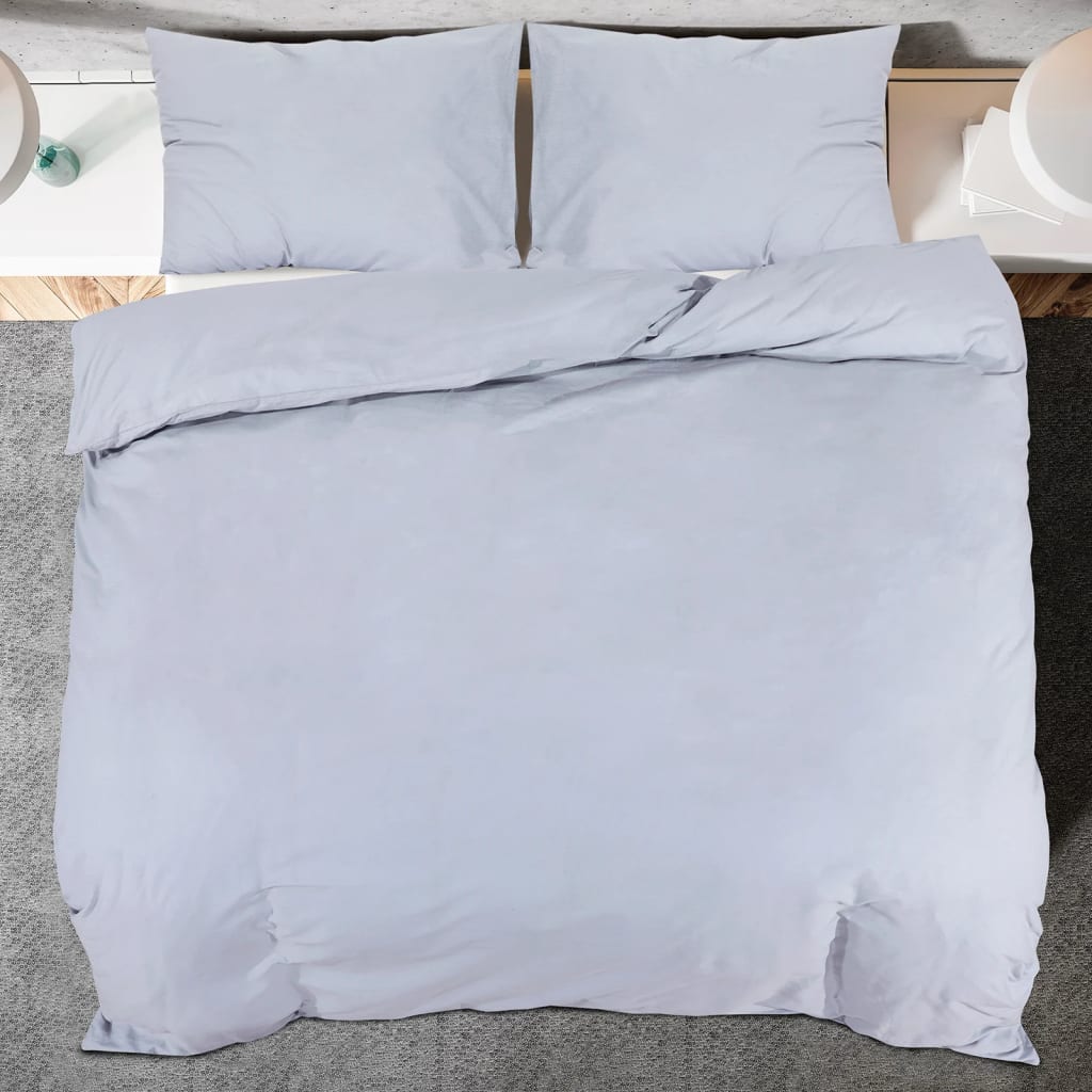 Bettwäsche-Set 200X220 Cm Baumwolle Grau