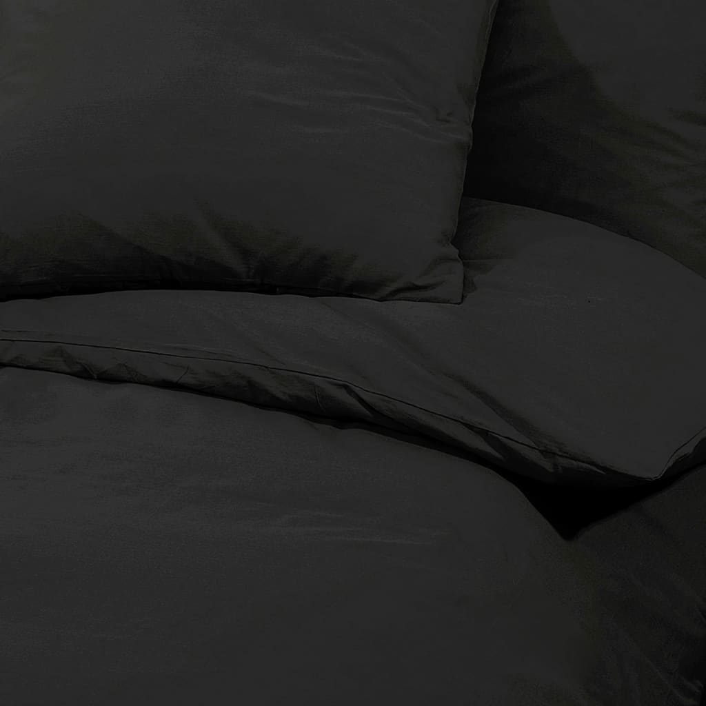 Bettwäsche-Set 135X200 Cm Baumwolle Schwarz