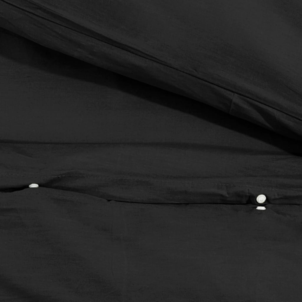 Bettwäsche-Set 135X200 Cm Baumwolle Schwarz