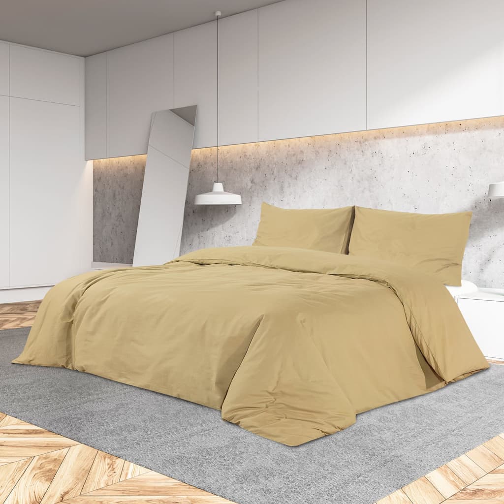 Bettwäsche-Set 135X200 Cm Baumwolle Taupe