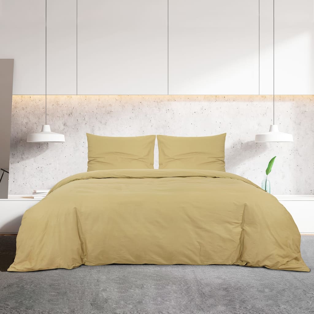 Bettwäsche-Set 135X200 Cm Baumwolle Taupe