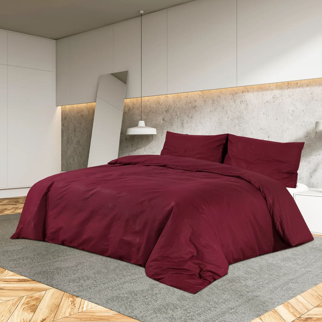 Bettwäsche-Set Bordeaux 135X200 Cm Baumwolle Rot
