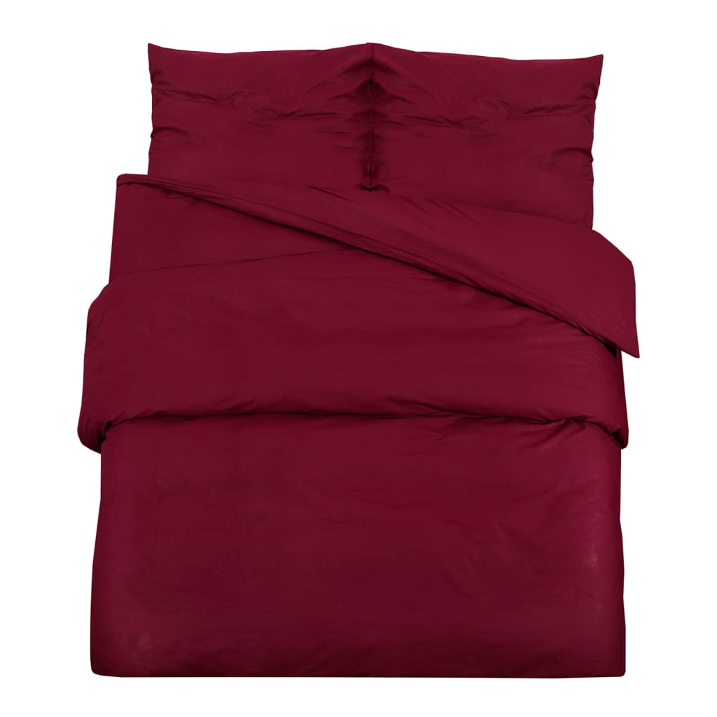 Bettwäsche-Set Bordeaux 135X200 Cm Baumwolle Rot