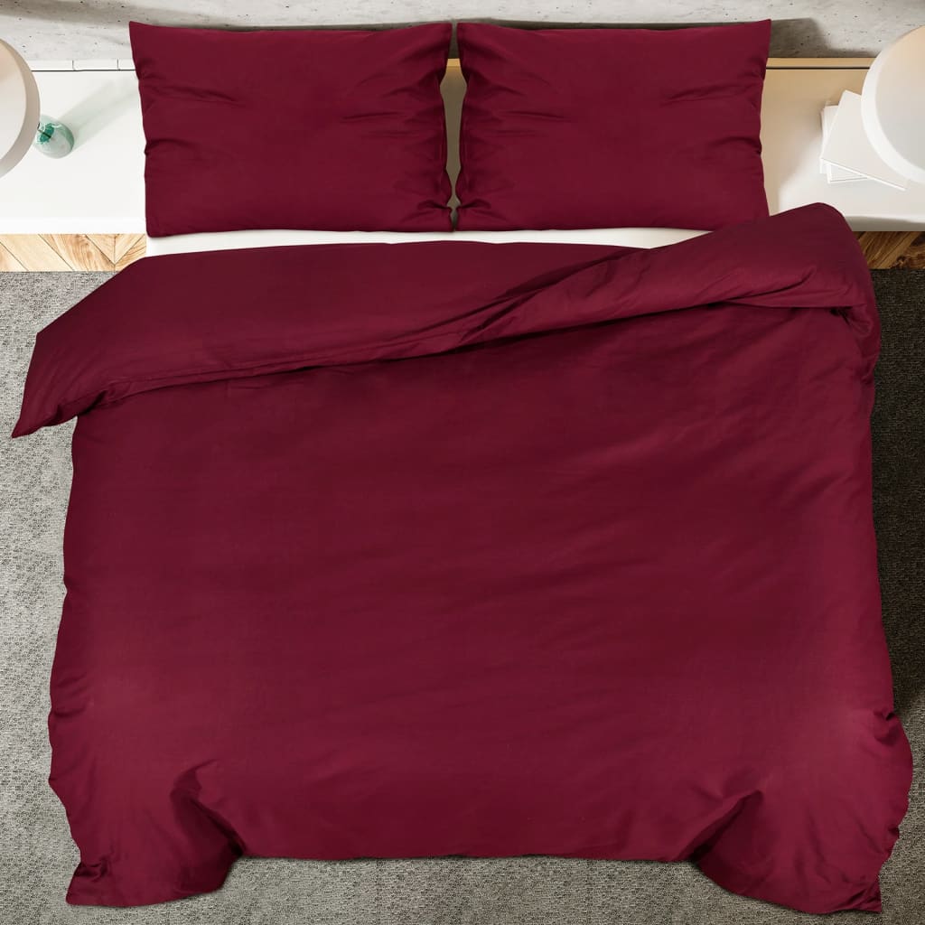 Bettwäsche-Set Bordeaux 135X200 Cm Baumwolle Rot