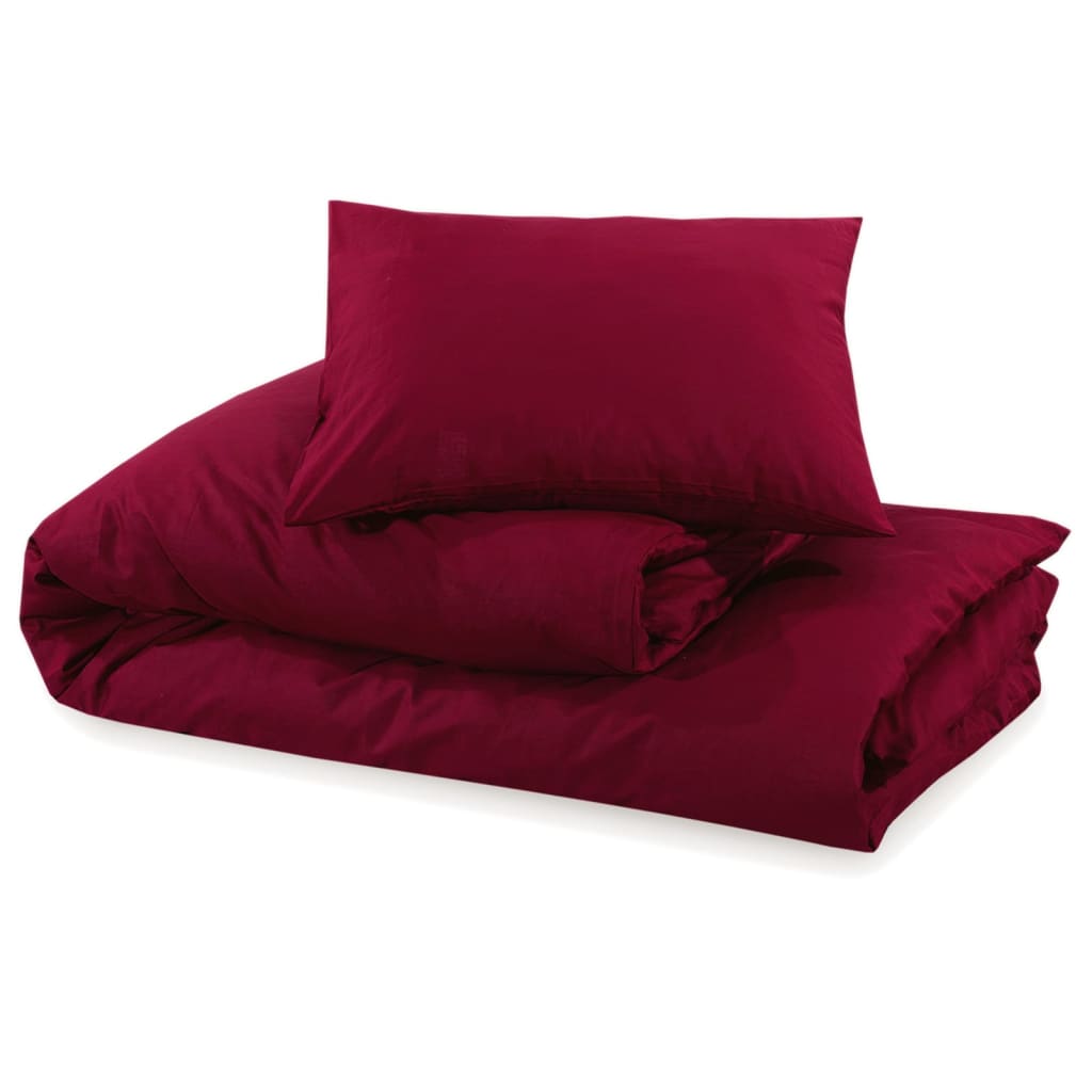 Bettwäsche-Set Bordeaux 135X200 Cm Baumwolle Rot