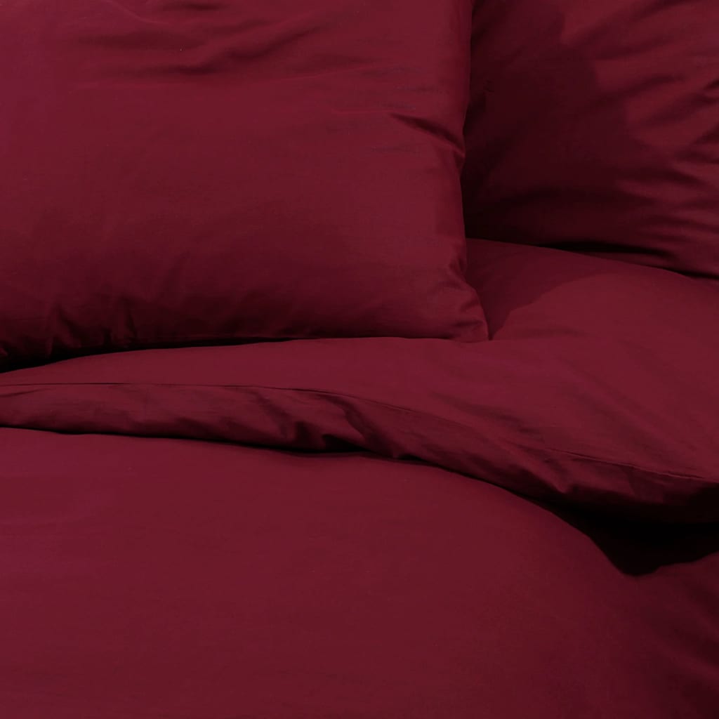 Bettwäsche-Set Bordeaux 135X200 Cm Baumwolle Rot