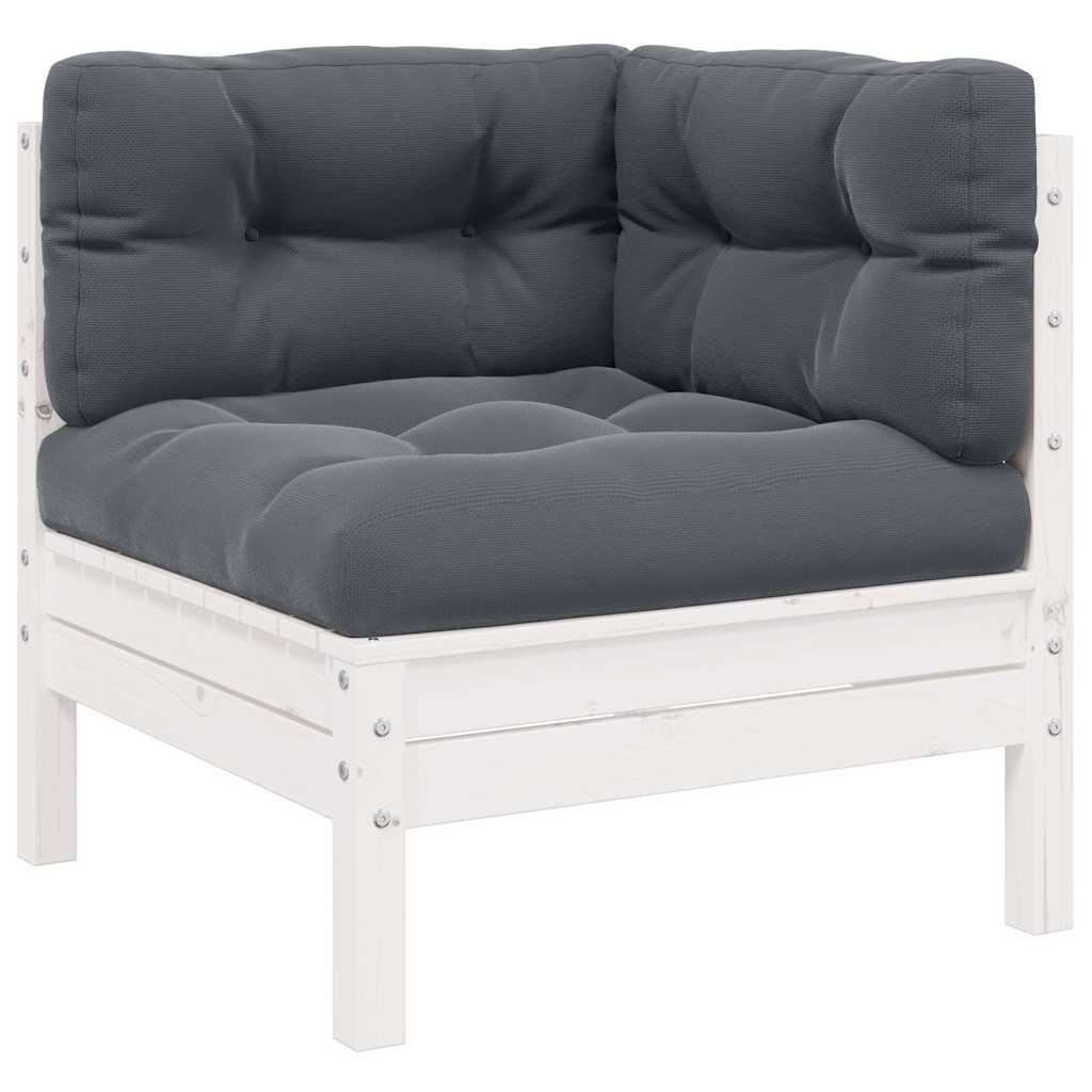 3-Tlg. Garten-Lounge-Set Mit Kissen In Creme Massivholz Kiefer