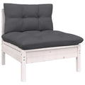 3-Tlg. Garten-Lounge-Set Mit Kissen In Creme Massivholz Kiefer