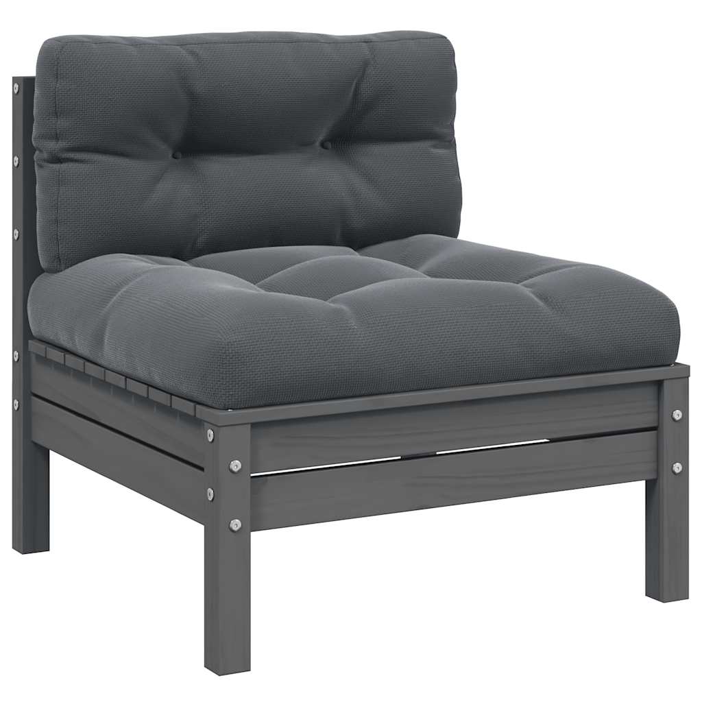 3-Tlg. Garten-Lounge-Set Mit Kissen In Creme Massivholz Kiefer