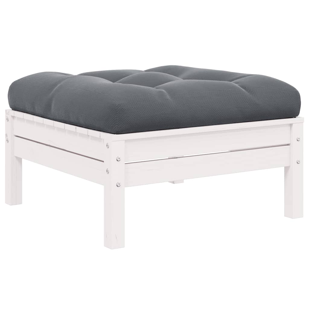 3-Tlg. Garten-Lounge-Set Mit Kissen In Creme Massivholz Kiefer