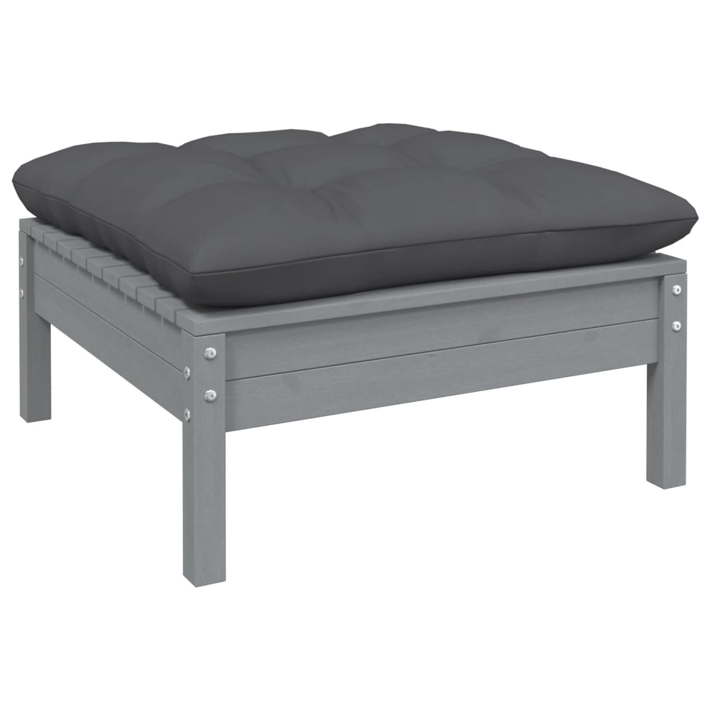 3-Tlg. Garten-Lounge-Set Mit Kissen In Creme Massivholz Kiefer