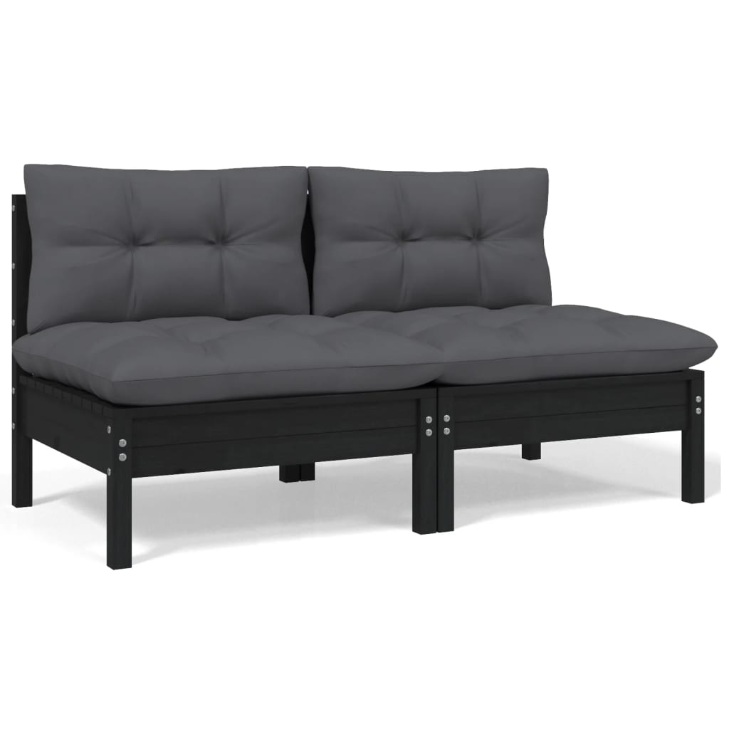 3-Tlg. Garten-Lounge-Set Mit Kissen In Creme Massivholz Kiefer