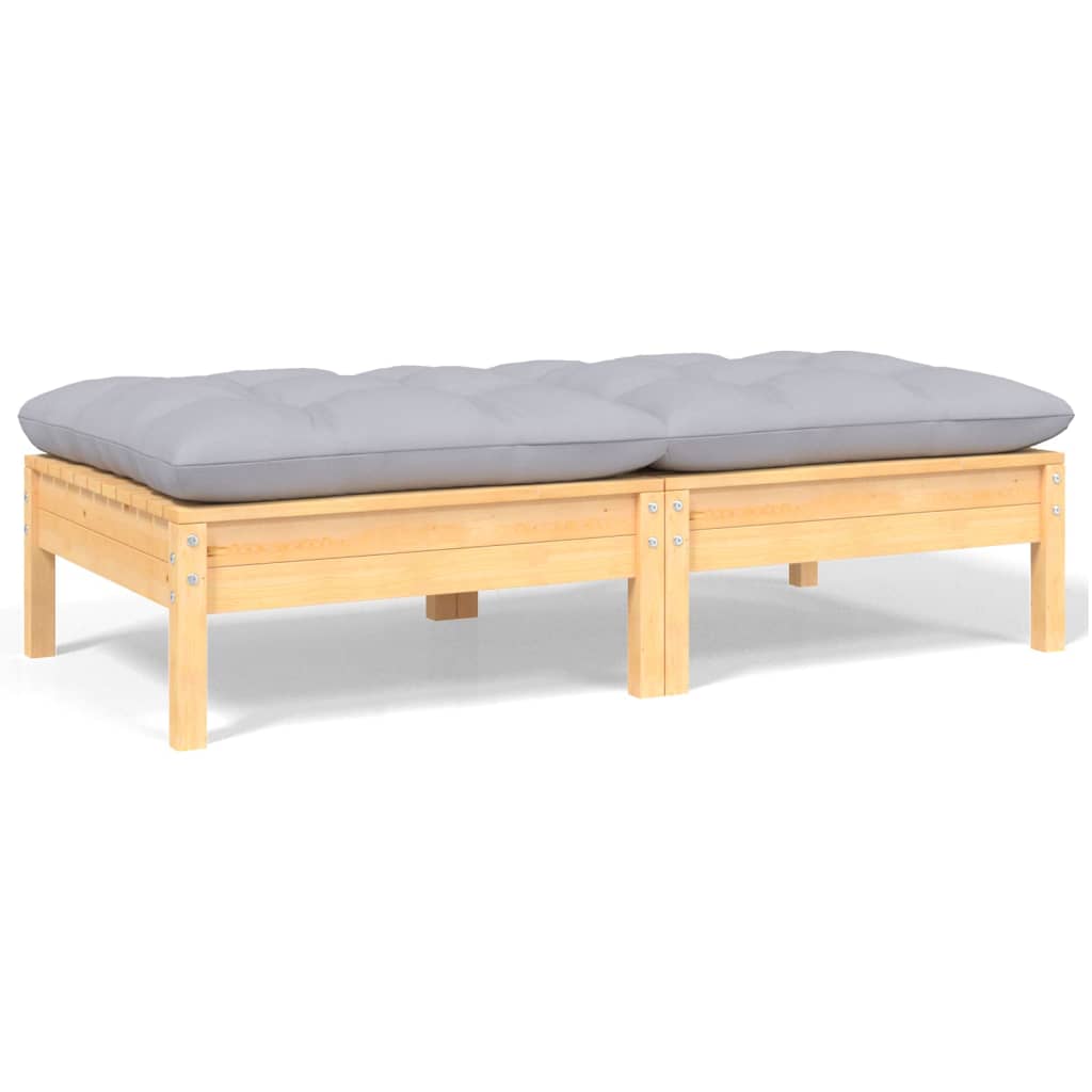3-Tlg. Garten-Lounge-Set Mit Kissen In Creme Massivholz Kiefer