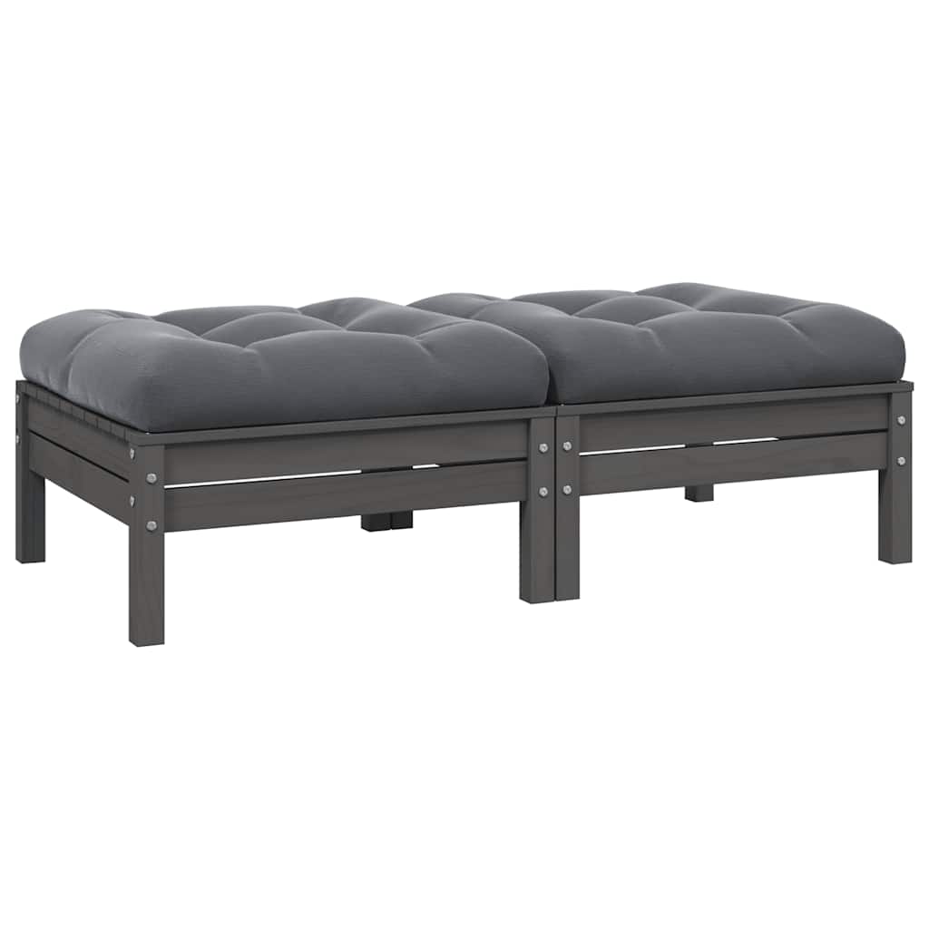 3-Tlg. Garten-Lounge-Set Mit Kissen In Creme Massivholz Kiefer