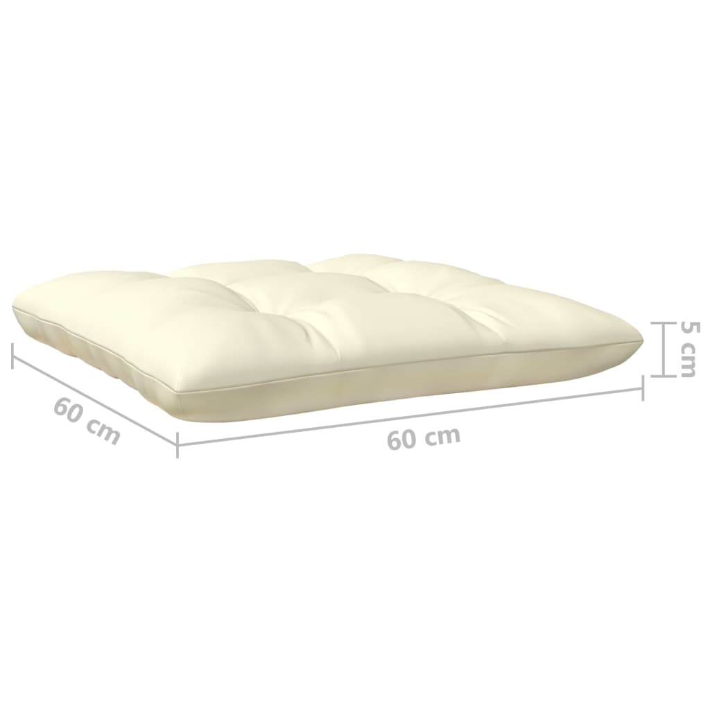 3-Tlg. Garten-Lounge-Set Mit Kissen In Creme Massivholz Kiefer