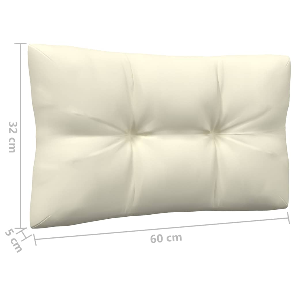 3-Tlg. Garten-Lounge-Set Mit Kissen In Creme Massivholz Kiefer