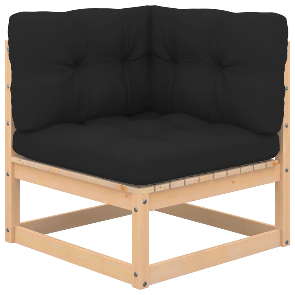 3-Tlg. Garten-Lounge-Set Mit Kissen Kiefer Massivholz