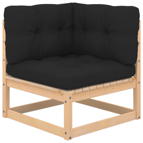 3-Tlg. Garten-Lounge-Set Mit Kissen Kiefer Massivholz