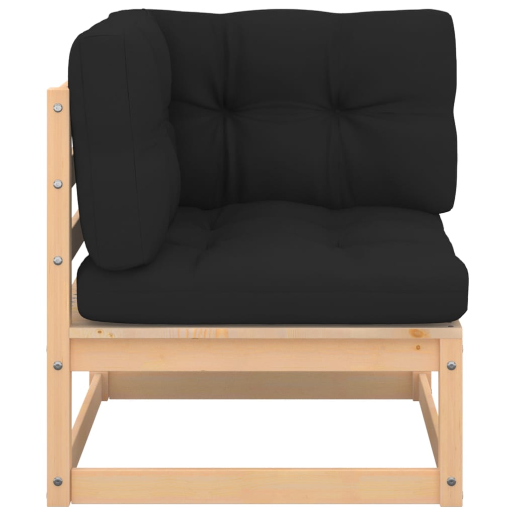 3-Tlg. Garten-Lounge-Set Mit Kissen Kiefer Massivholz