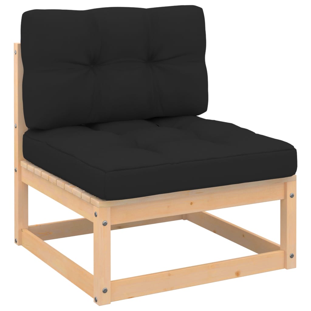 3-Tlg. Garten-Lounge-Set Mit Kissen Kiefer Massivholz