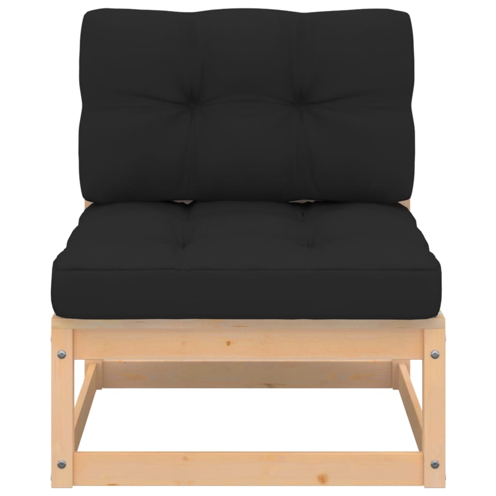 3-Tlg. Garten-Lounge-Set Mit Kissen Kiefer Massivholz