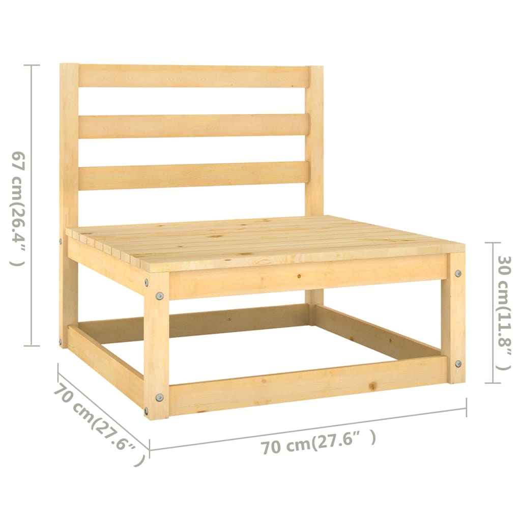 3-Tlg. Garten-Lounge-Set Mit Kissen Kiefer Massivholz