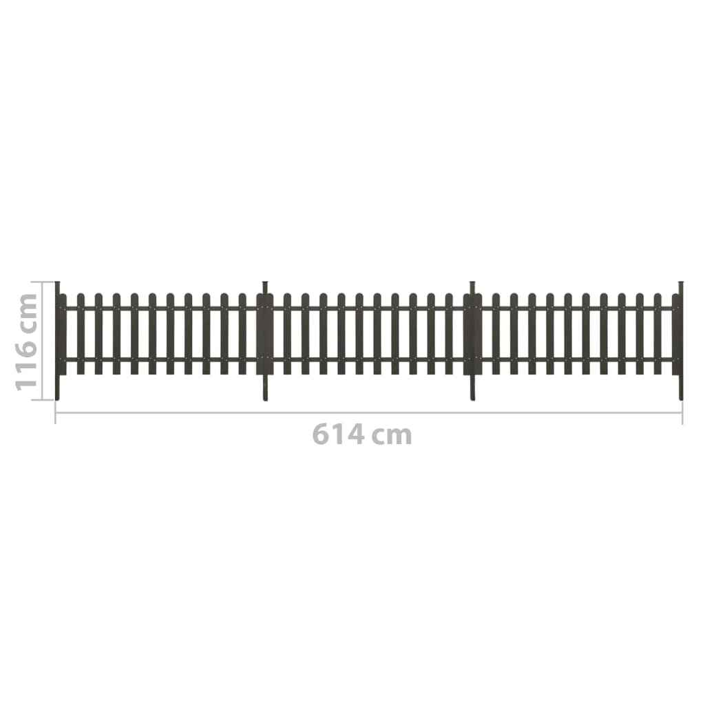 Lattenzaun Mit Pfosten 3 Stk. Wpc