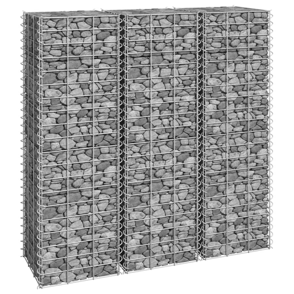 Gabionen-Hochbeete 3 Stk. 30X30X150 Cm Eisen