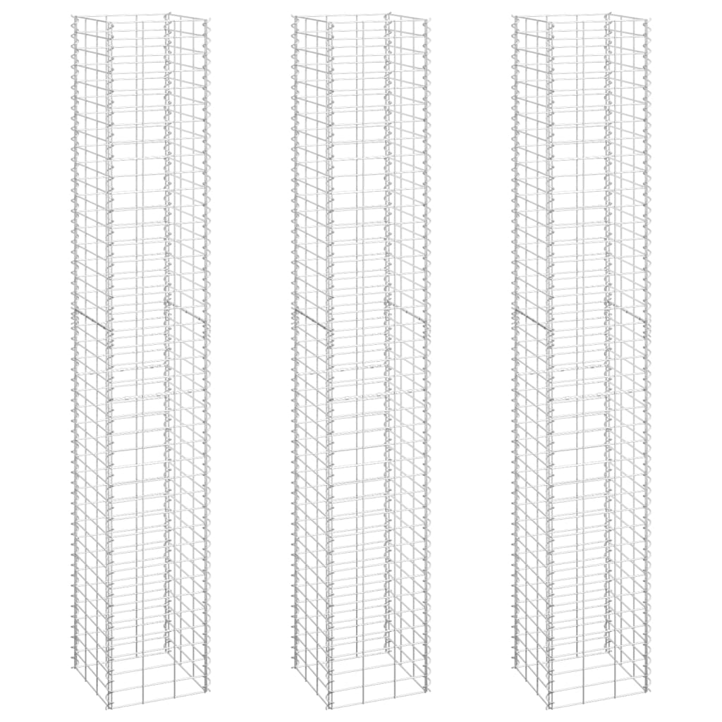 Gabionen-Hochbeete 3 Stk. 30X30X150 Cm Eisen