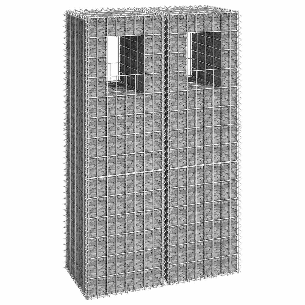 Gabionensäulen 2 Stk. Eisen