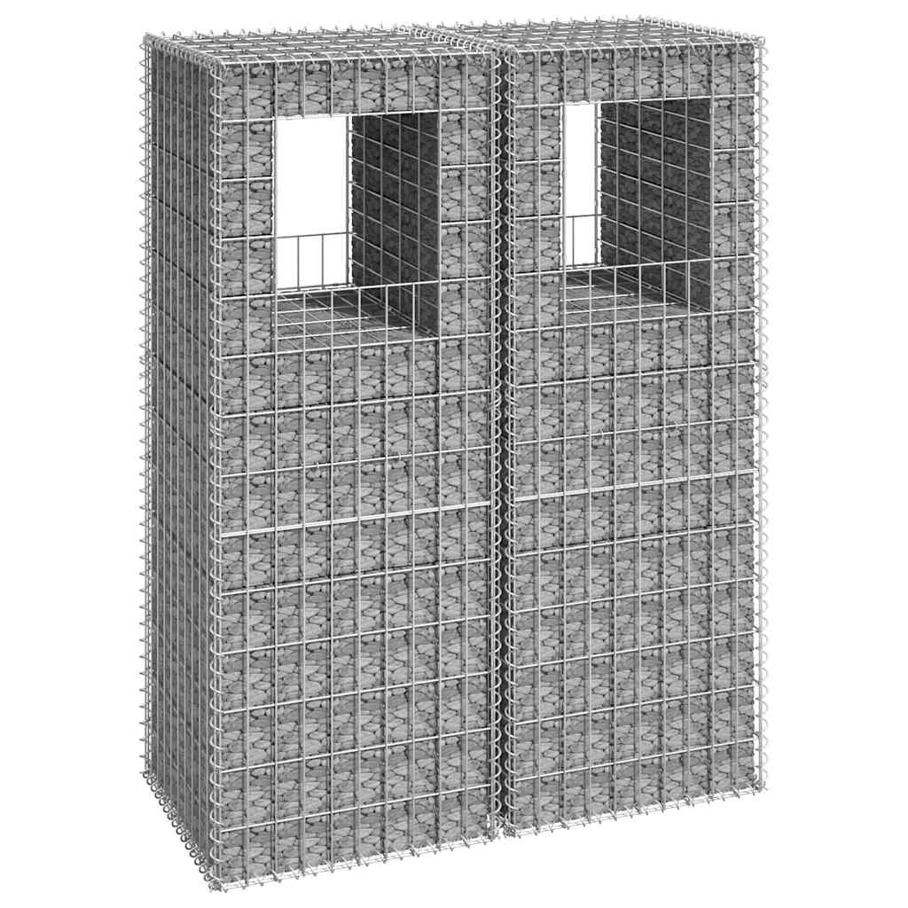 Gabionensäulen 2 Stk. Eisen