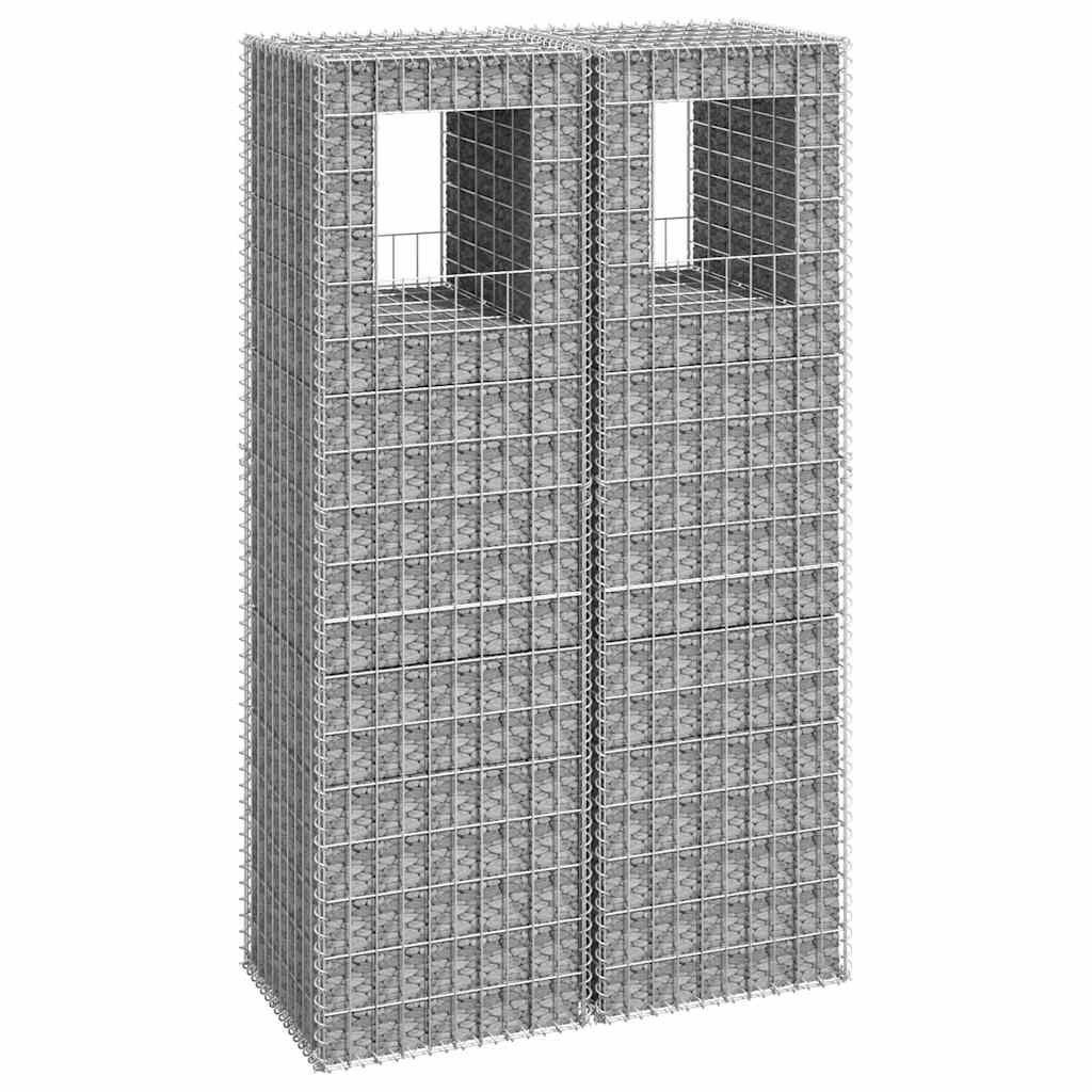 Gabionensäulen 2 Stk. Eisen