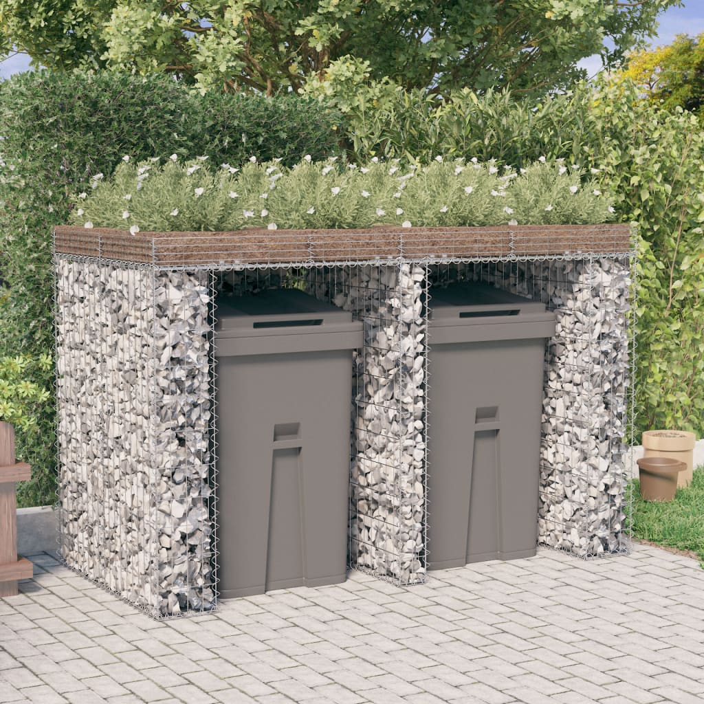 Gabionen-Mülltonnenbox 192X91X120 Cm Verzinktes Eisen