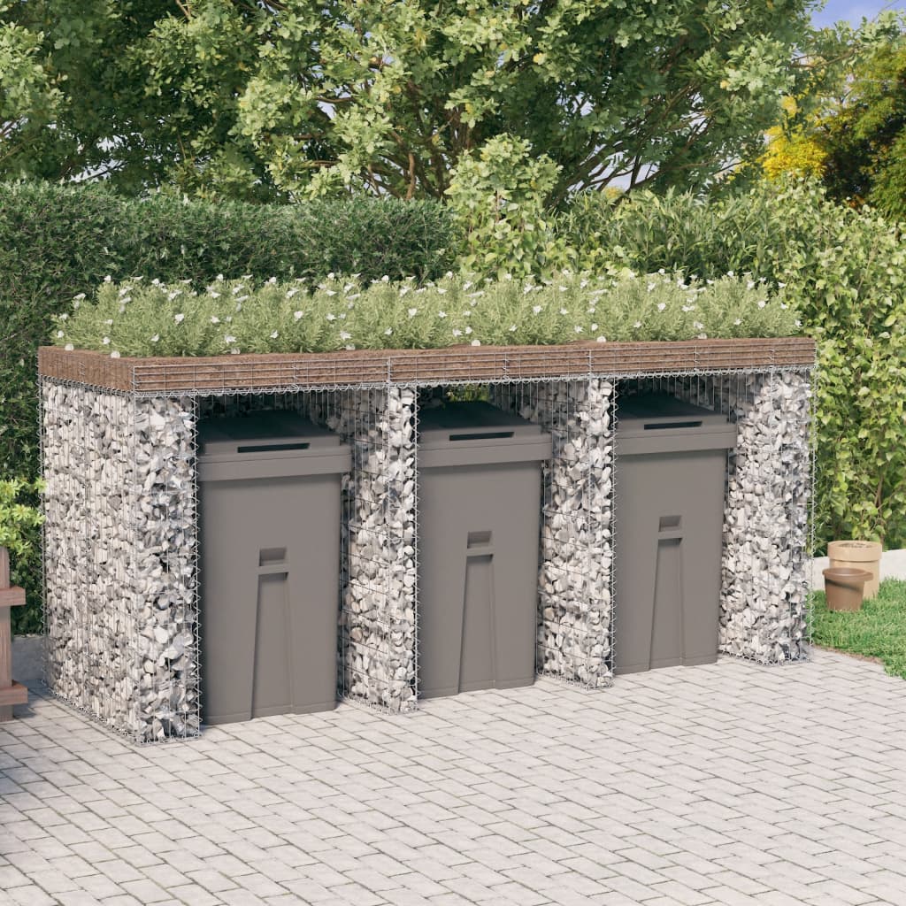 Gabionen-Mülltonnenbox 192X91X120 Cm Verzinktes Eisen