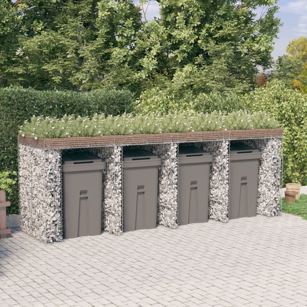 Gabionen-Mülltonnenbox 192X91X120 Cm Verzinktes Eisen