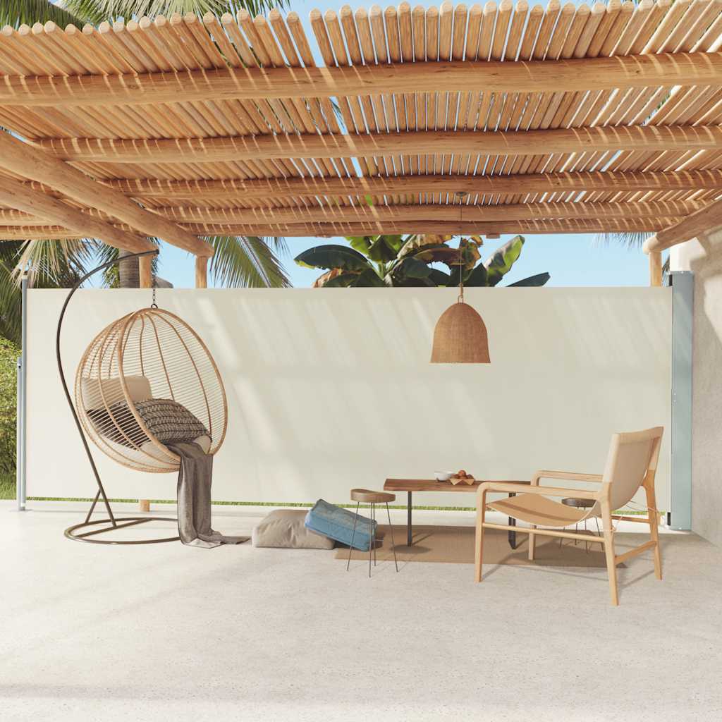 Ausziehbare Seitenmarkise 120×500 Cm Creme