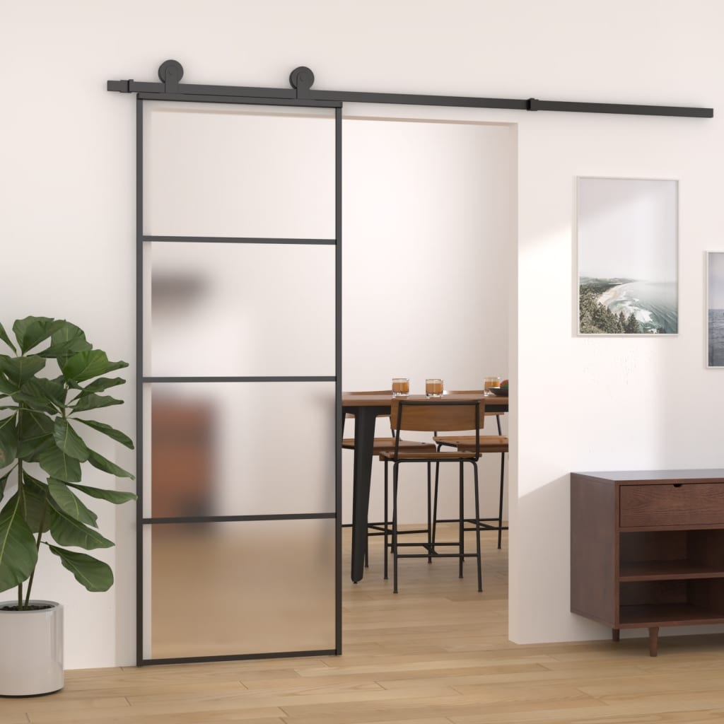 Schiebetür Aluminium Und Esg Glas Schwarz