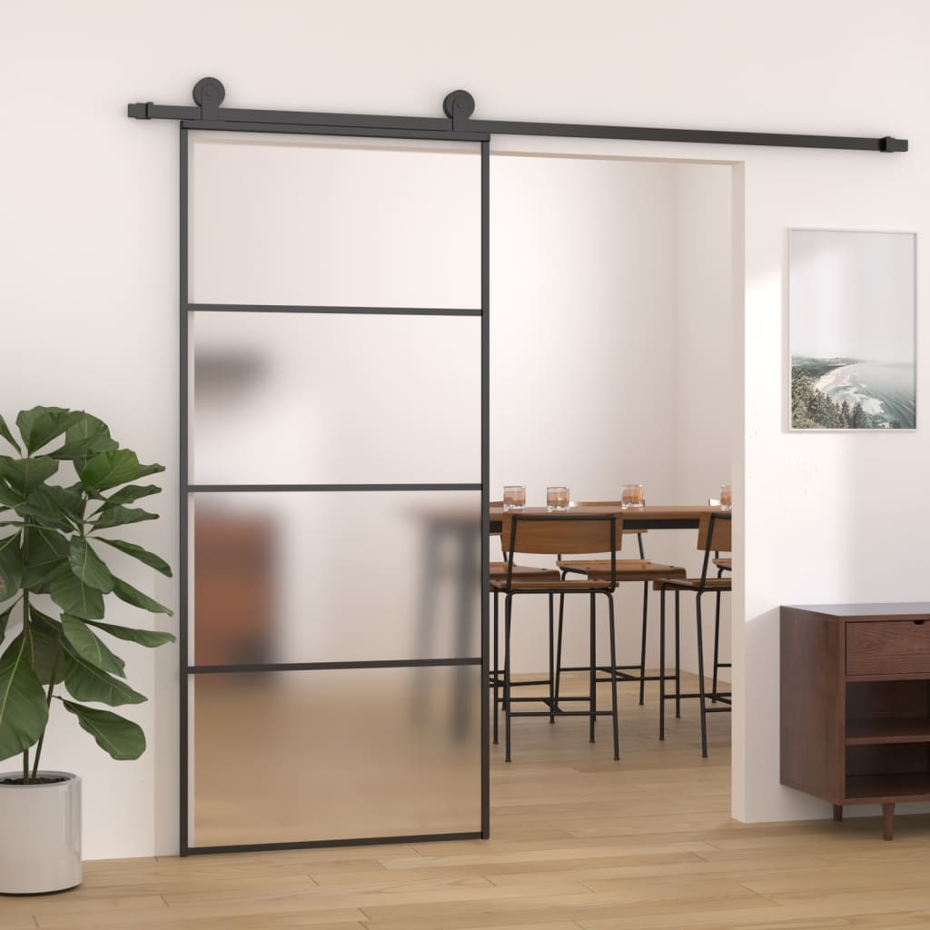 Schiebetür Aluminium Und Esg Glas Schwarz